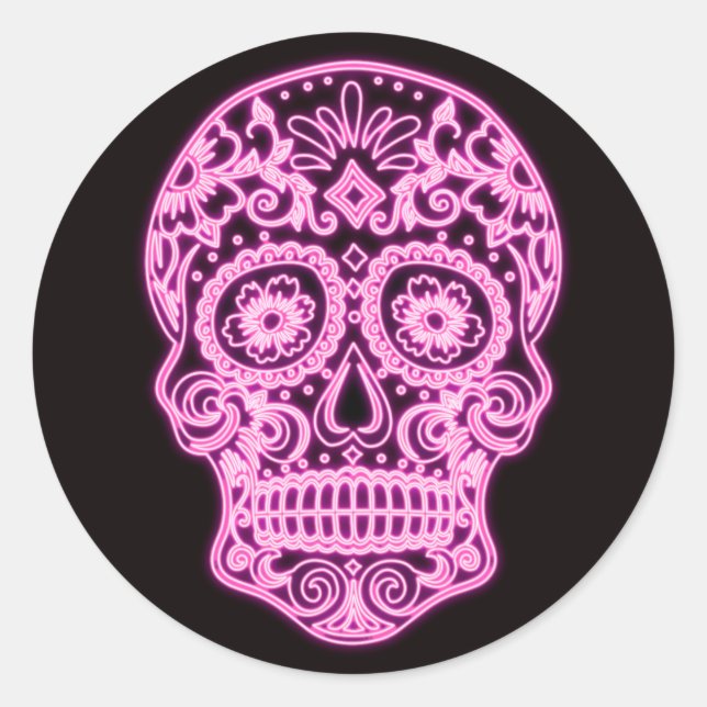 Halloween Skull Classic Round Sticker (Front)