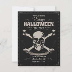 Halloween Skull Club Party Invitation