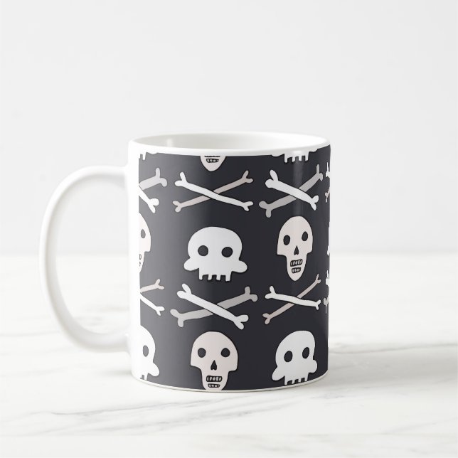 Halloween Skull Colourful Pattern Coffee Mug (Left)