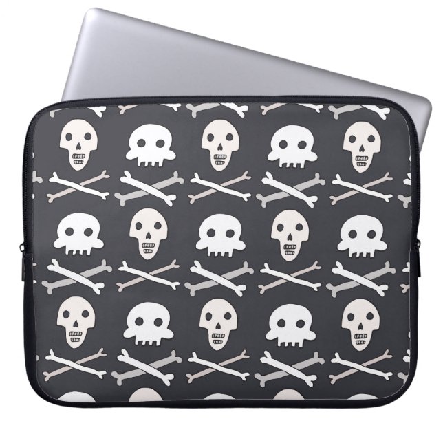 Halloween Skull Colourful Pattern Laptop Sleeve (Front)