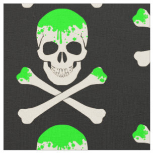 halloween skull crossbones slime skeleton fabric