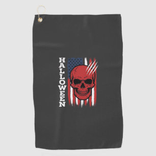 Halloween Skull Flag Vector Design_1 Golf Towel