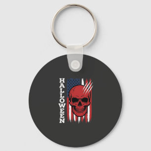 Halloween Skull Flag Vector Design_1 Key Ring