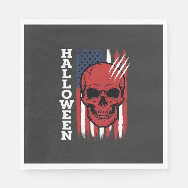 Halloween Skull Flag Vector Design_1 Napkin (Front)