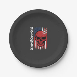 Halloween Skull Flag Vector Design_1 Paper Plate