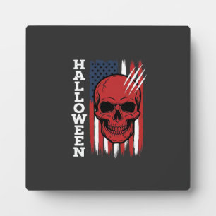 Halloween Skull Flag Vector Design_1 Plaque