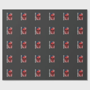 Halloween Skull Flag Vector Design_1 Wrapping Paper