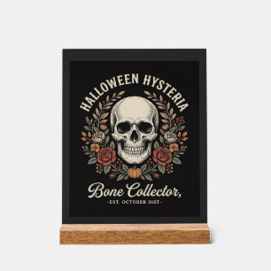 Halloween Skull Floral Bone Collector Design_1 Acrylic Sign