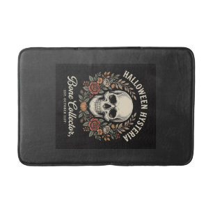 Halloween Skull Floral Bone Collector Design_1 Bath Mat