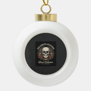 Halloween Skull Floral Bone Collector Design_1 Ceramic Ball Christmas Ornament