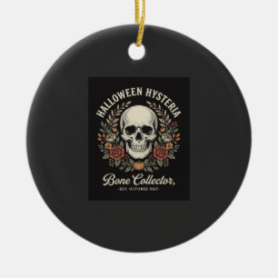 Halloween Skull Floral Bone Collector Design_1 Ceramic Tree Decoration