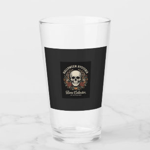 Halloween Skull Floral Bone Collector Design_1 Glass