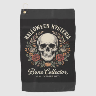 Halloween Skull Floral Bone Collector Design_1 Golf Towel
