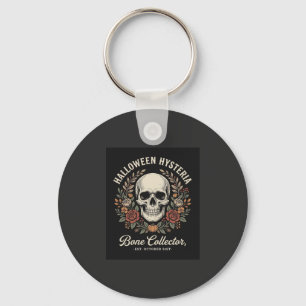 Halloween Skull Floral Bone Collector Design_1 Key Ring