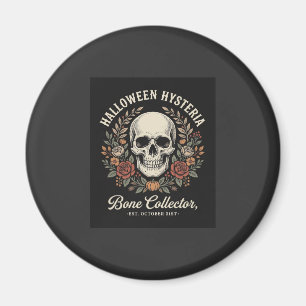 Halloween Skull Floral Bone Collector Design_1 Magnet