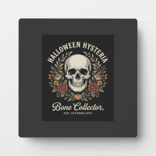 Halloween Skull Floral Bone Collector Design_1 Plaque
