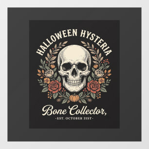 Halloween Skull Floral Bone Collector Design_1 Window Cling