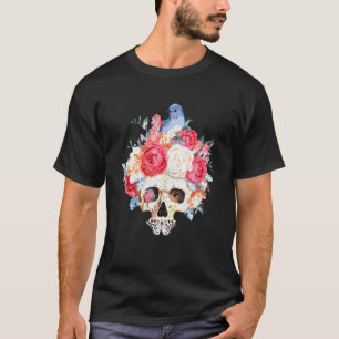 Halloween Skull Floral Butterfly Costume 1 T-Shirt