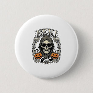 Halloween Skull Graphic Vintage Engraving Shirt Ar 6 Cm Round Badge