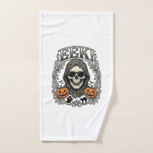 Halloween Skull Graphic Vintage Engraving Shirt Ar Hand Towel