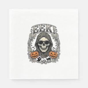 Halloween Skull Graphic Vintage Engraving Shirt Ar Napkin