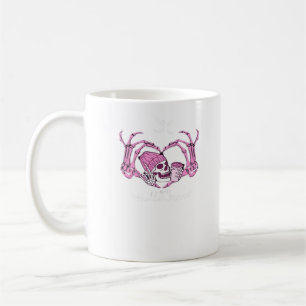 Halloween Skull Heart Hands Skeleton Beanie Coffee Mug