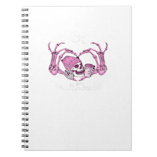 Halloween Skull Heart Hands Skeleton Beanie Design Notebook