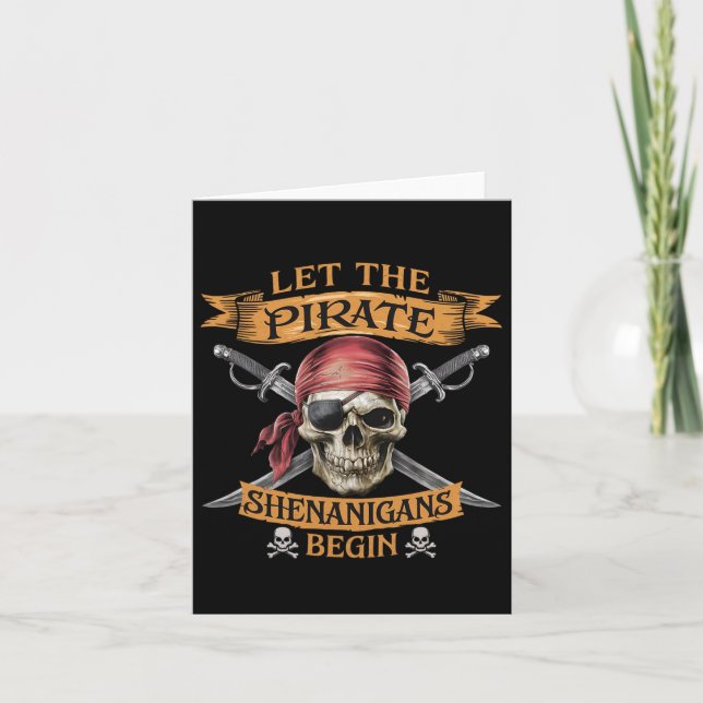 Halloween Skull Let The Pirate Shenanigans Begin 1 Card (Front)