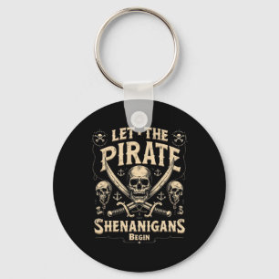 Halloween Skull Let The Pirate Shenanigans Begin 2 Key Ring