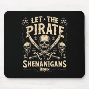 Halloween Skull Let The Pirate Shenanigans Begin 2 Mouse Mat