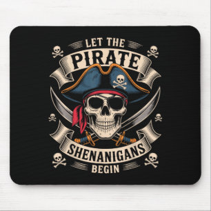 Halloween Skull Let The Pirate Shenanigans Begin Mouse Mat