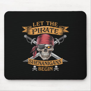 Halloween Skull Let The Pirate Shenanigans Begin Mouse Mat
