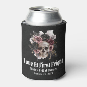Halloween Skull Love At First Fright Bridal Shower Can Cooler