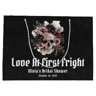 Halloween Skull Love At First Fright Bridal Shower Large Gift Bag