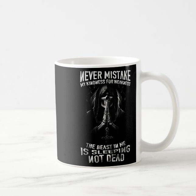 Halloween Skull Mistake Kindness For Weakness Coffee Mug (Right)