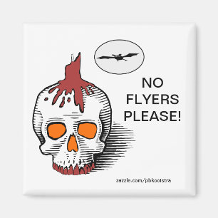 Halloween Skull No Flyers Please Magnet