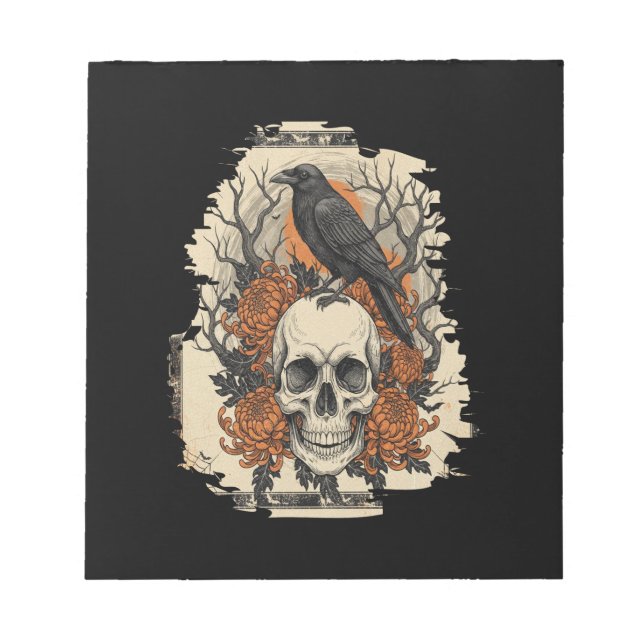 Halloween Skull Notepad (Front)
