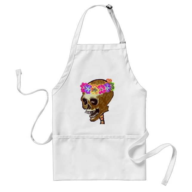 Halloween Skull or Dia de los Muertos Standard Apron (Front)