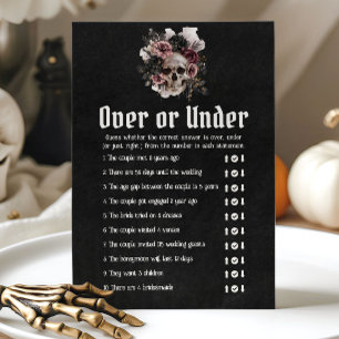Halloween Skull Over or Under Bridal Shower Game Invitation