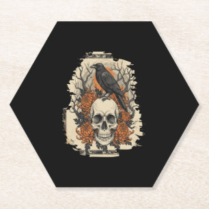 Halloween Skull Paper Coaster
