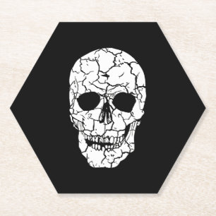 Halloween skull paper coaster