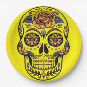 Halloween Skull Paper Plate