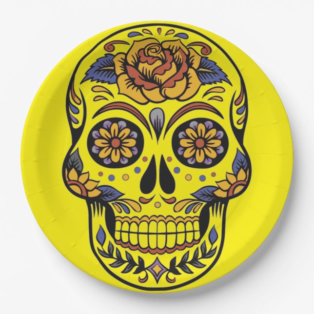 Halloween Skull Paper Plate (Front)