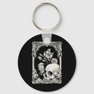 Halloween Skull Pastel Goth Flower Gothic Floral C Key Ring
