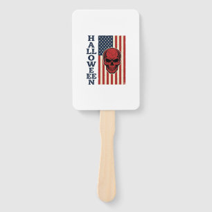 Halloween Skull Patriotic Vintage Scary Flag_1 Hand Fan