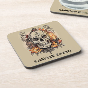 Halloween,Skull Pattern, Candlelight Calavera, Coaster