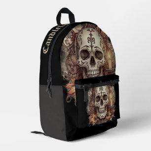 Halloween,Skull Pattern, Candlelight Calavera, Printed Backpack