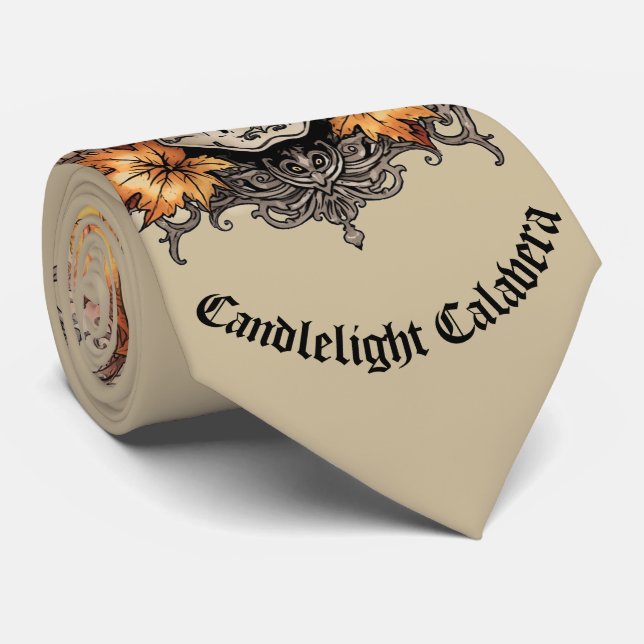 Halloween,Skull Pattern, Candlelight Calavera, Tie (Rolled)