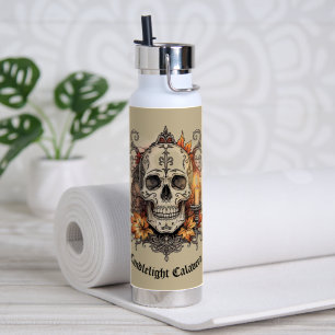 Halloween,Skull Pattern, Candlelight Calavera, Water Bottle