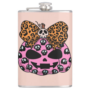 Halloween,Skull Pattern ,Face Pumpkin, Modern Hip Flask